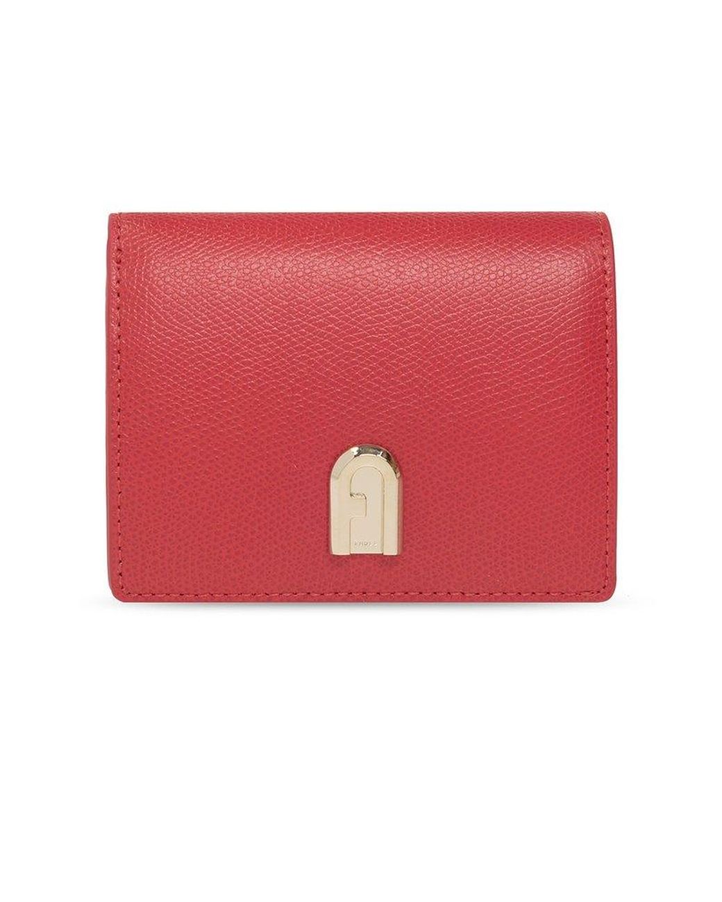 Furla 1927 Logo-plaque Bi-fold Wallet in Red | Lyst