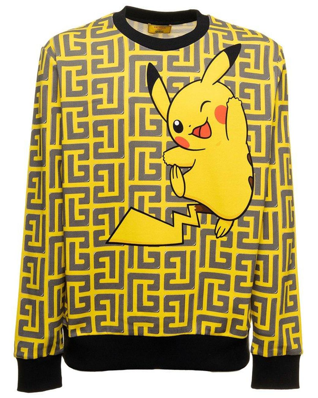 Balmain Pokémon Multicolour Jersey Sweatshirt With Allover Printed Pattern  Men in Yellow for Men