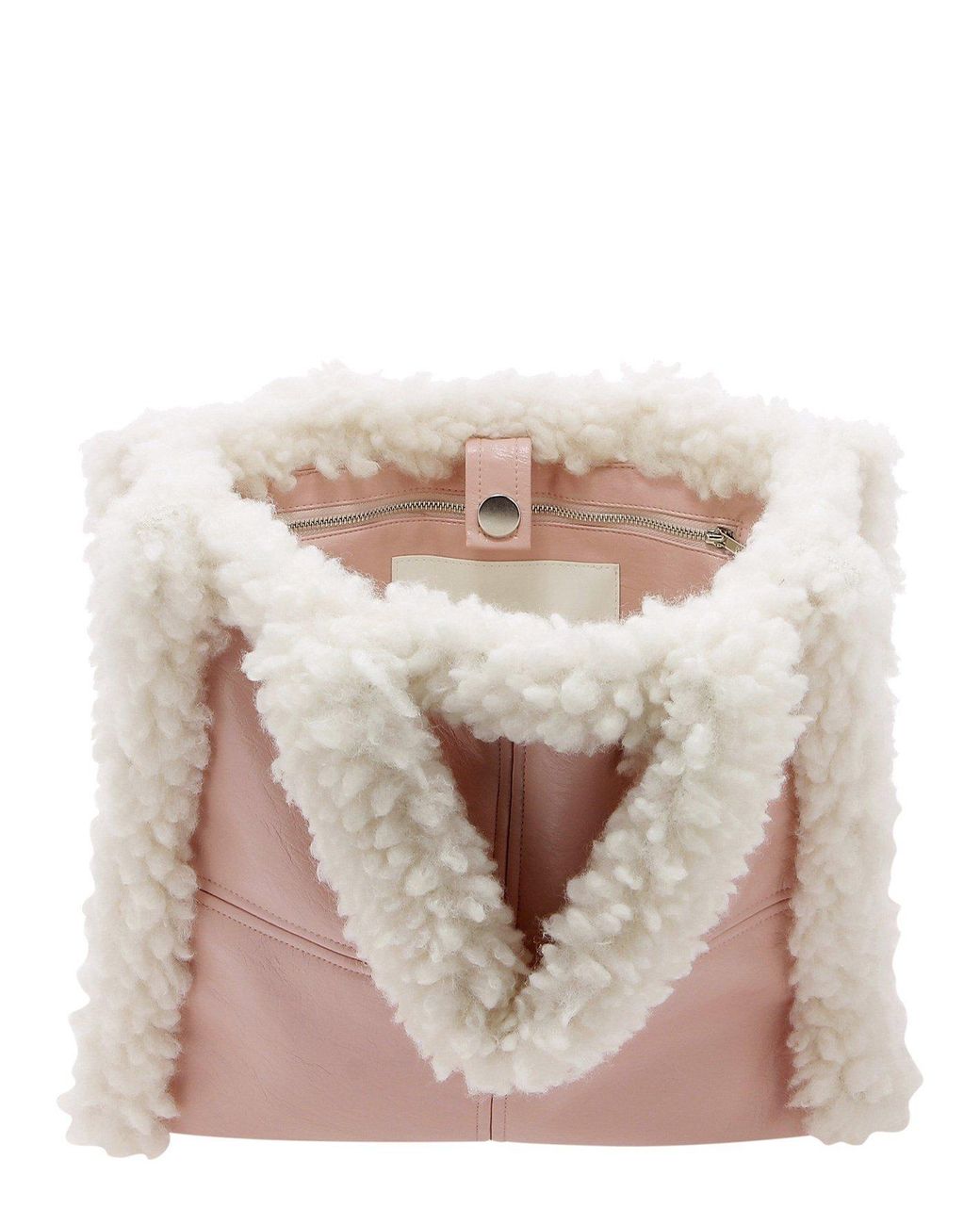 Stand Studio Lolita Faux Fur Tote in Pink