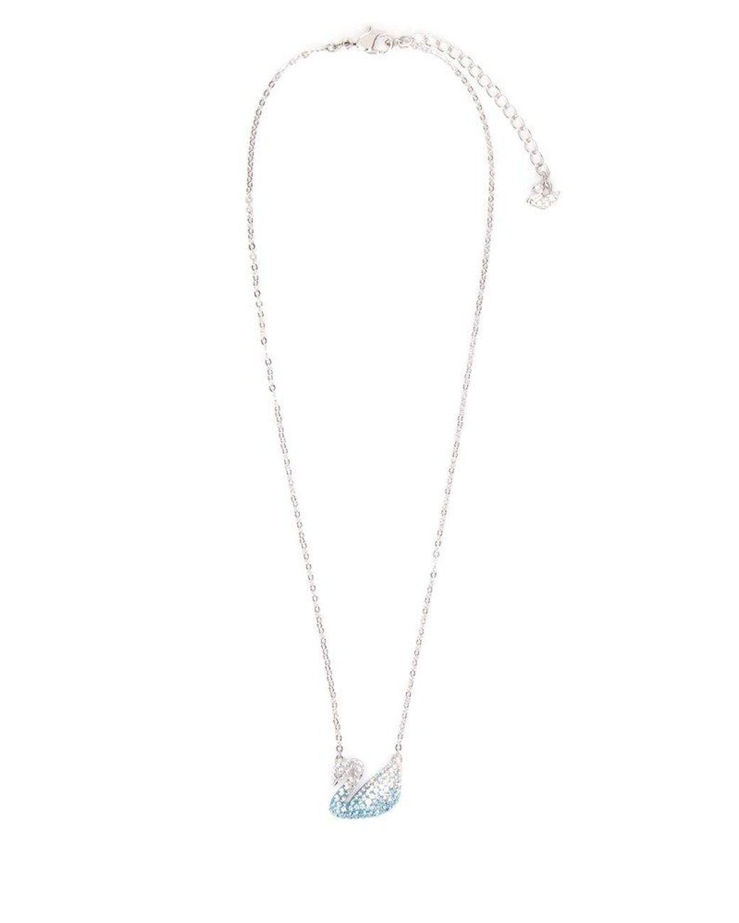 Swarovski Iconic Swan Pendant Necklace in White | Lyst