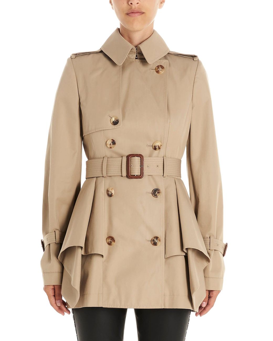 peplum trench jacket