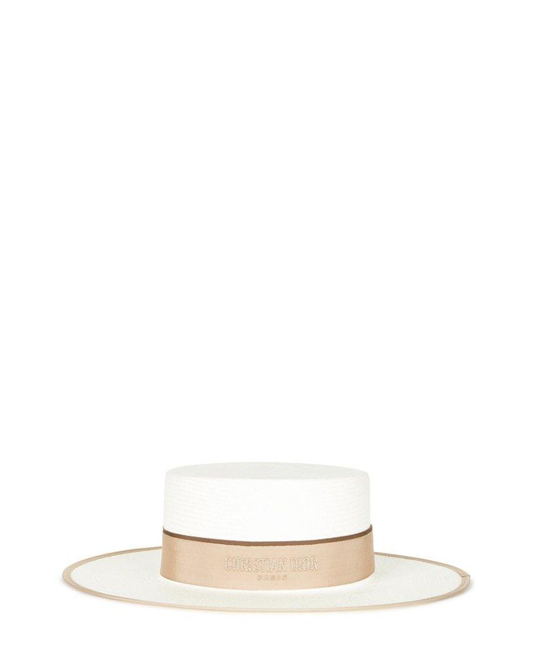 Dior Logo Detailed Wide-brim Hat in White | Lyst