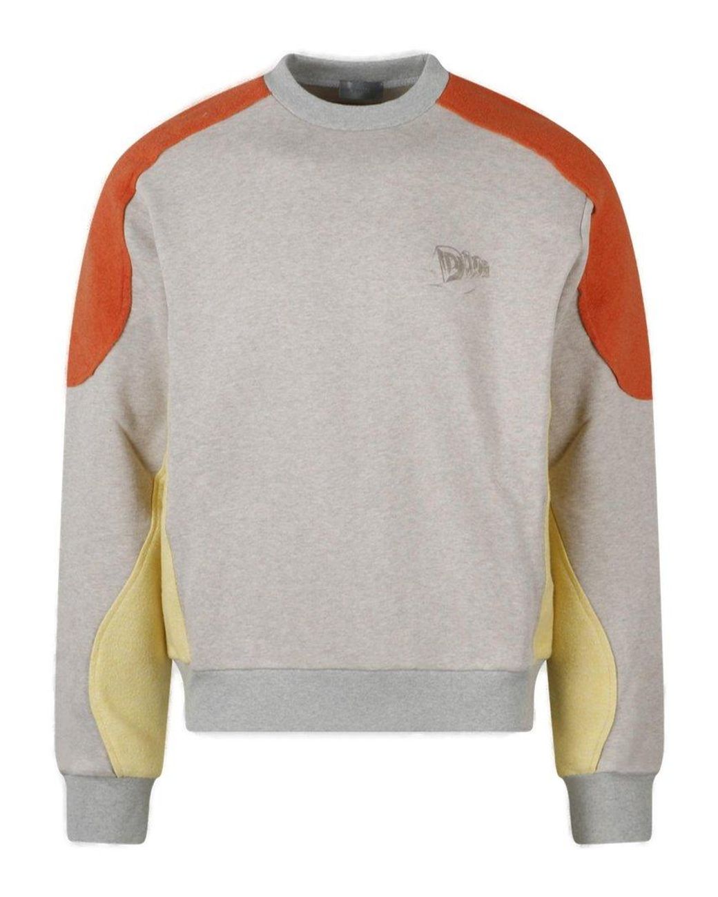 Dior Logo Printed Crewneck Sweatshirt in Gray for Men | Lyst