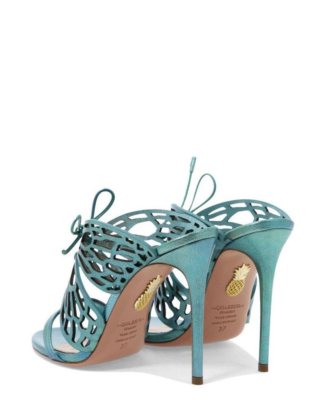 Aquazzura Butterfly Detail Heel Sandals In Blue Lyst