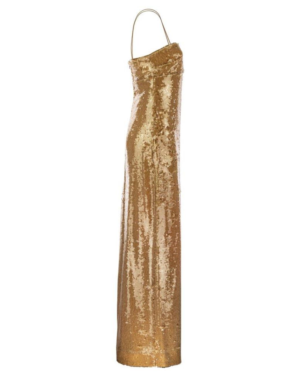 【Max Mara】 Alias sequinedジョーゼット maxiドレス max-mara-Brown-Sequin-