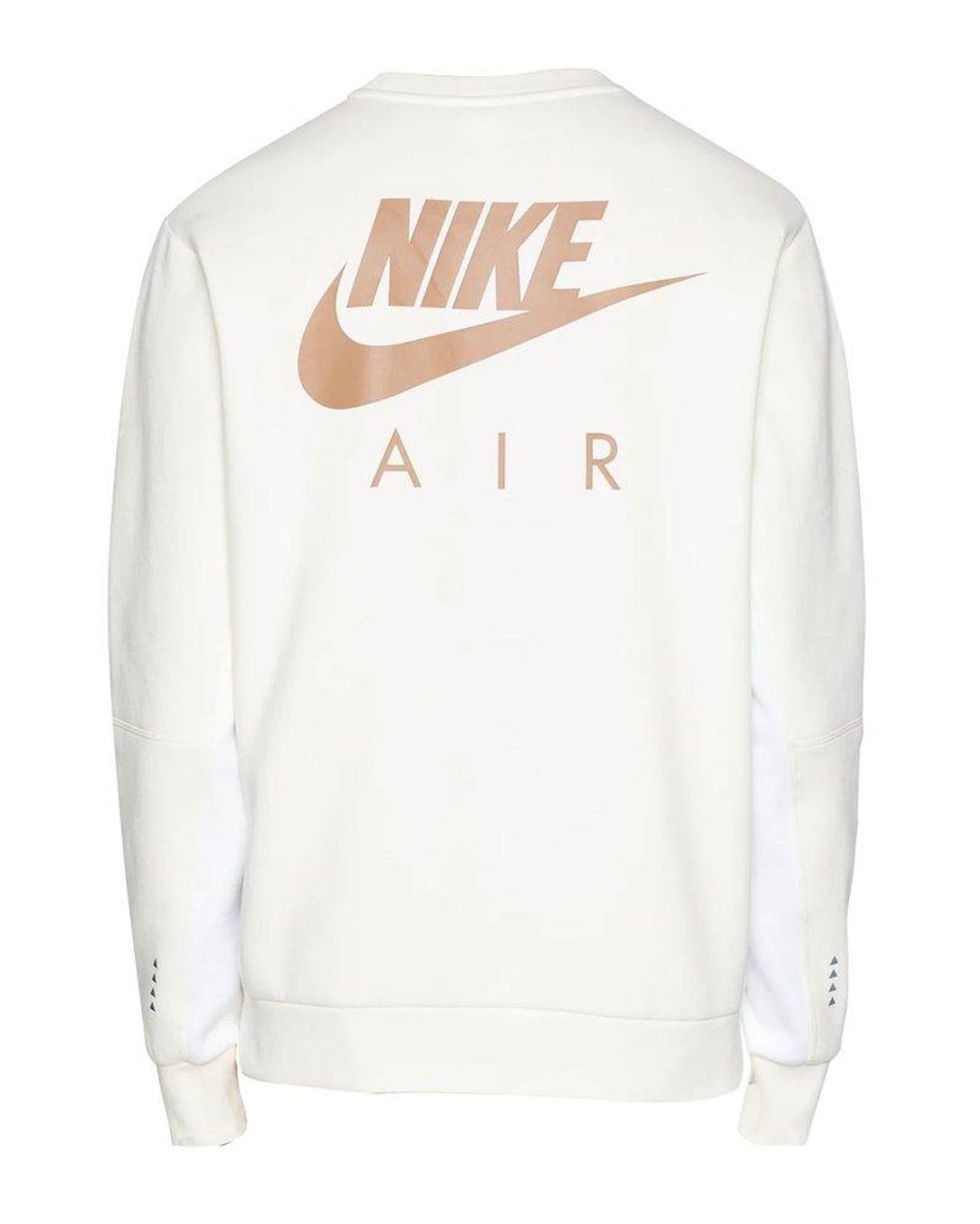 Nike Air Brushed-back Fleece Crewneck Sweatshirt in White for Men | Lyst  Australia