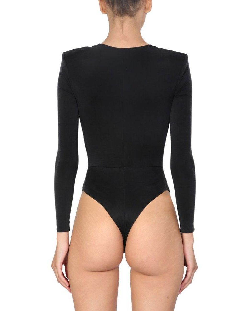 Womens Clothing Lingerie Bodysuits Jonathan Simkhai Synthetic Ribbed blend Jersey Bodysuit in Black 