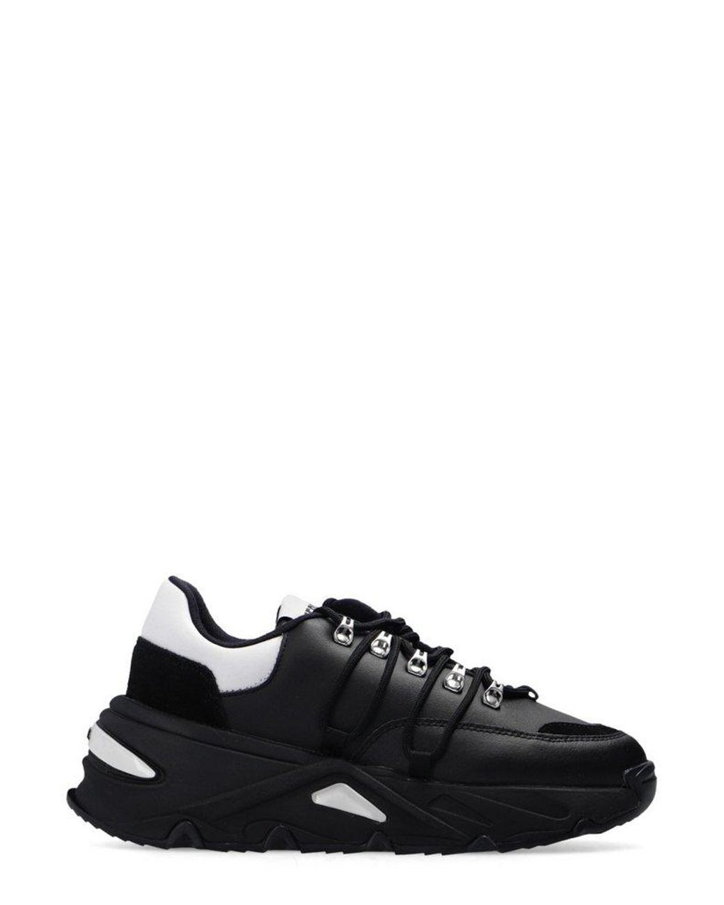 DIESEL S-herby Round Toe Laced Sneakers in Black | Lyst