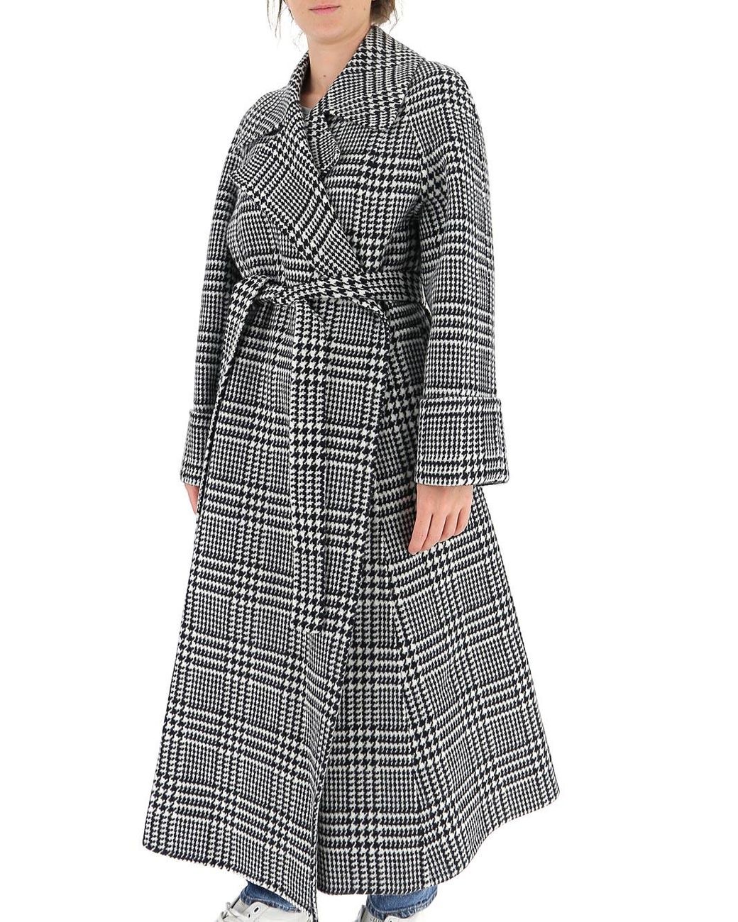 houndstooth belted coat