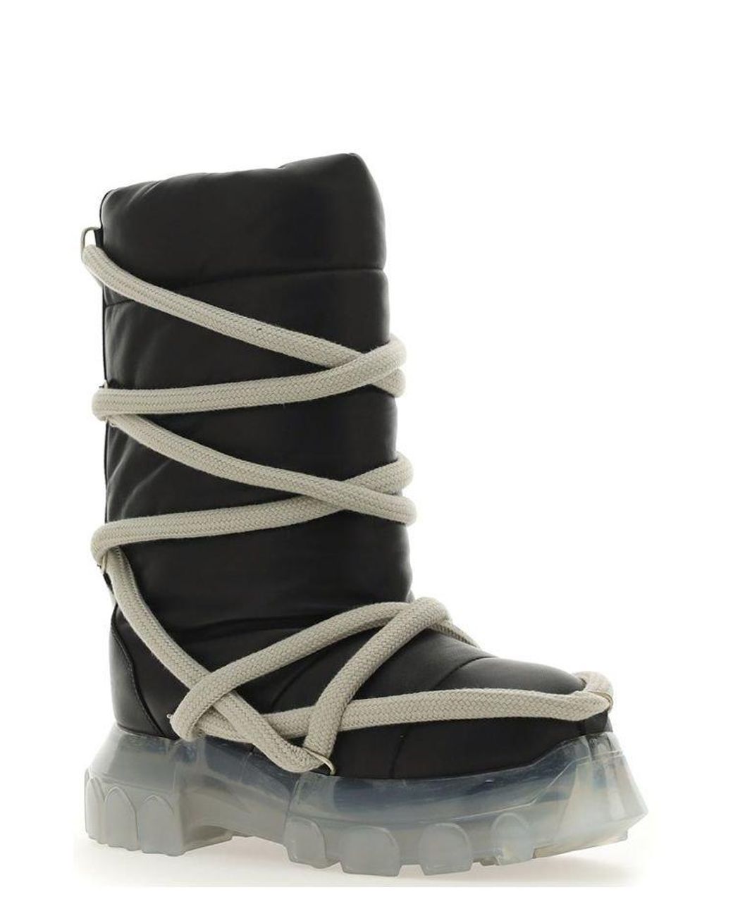 Rick Owens Lunar Lace-up Padded Boots in Black for Men | Lyst