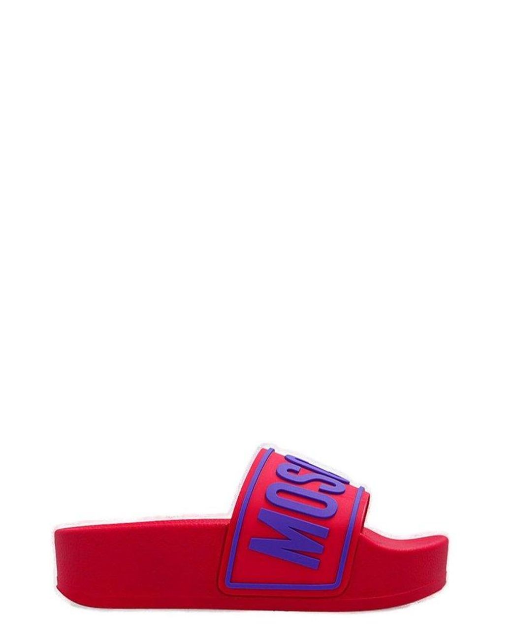 moschino platform slides
