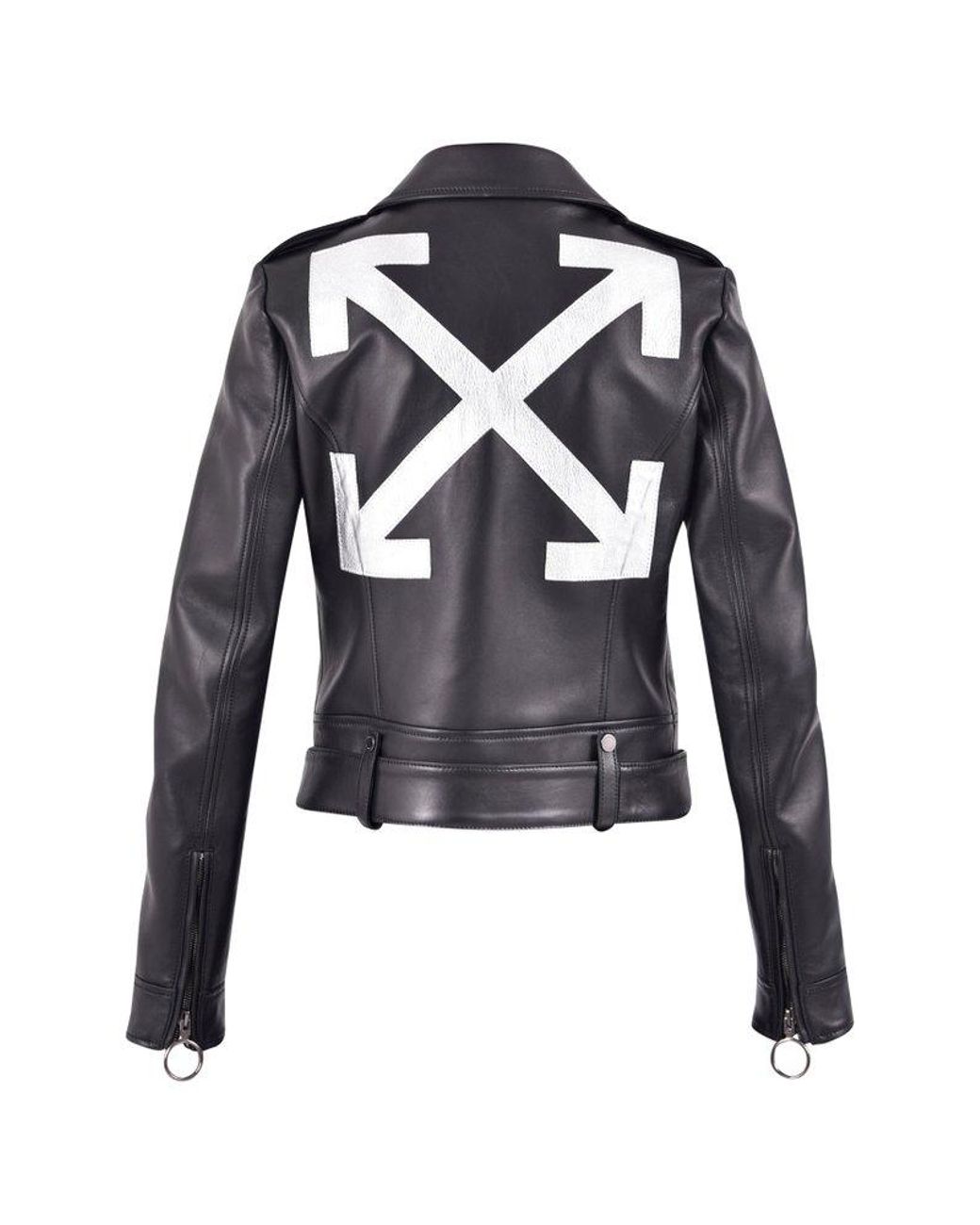 OFF-WHITE Leather biker jacket · VERGLE