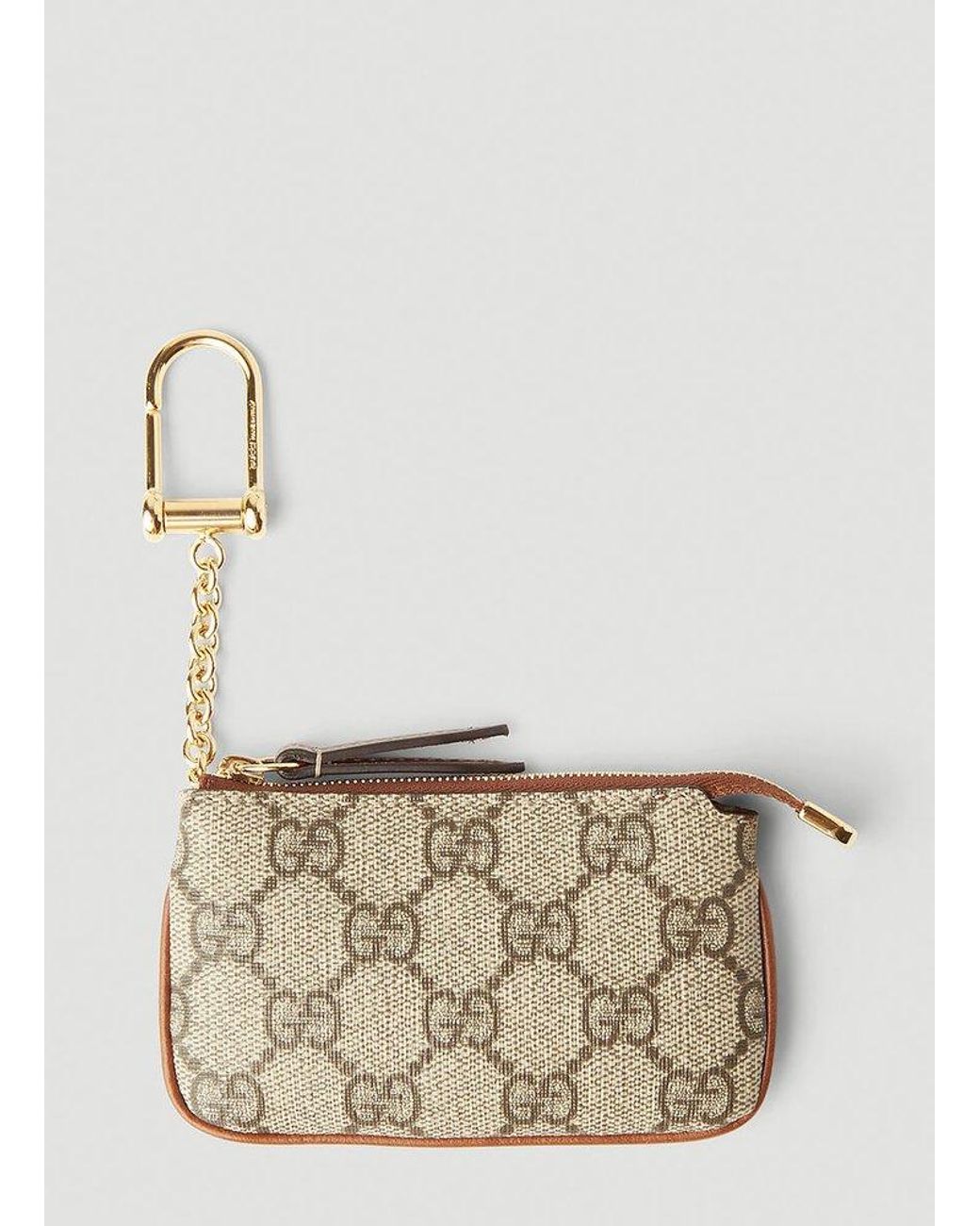 Gucci GG Supreme Keychain Wallet in Natural Lyst