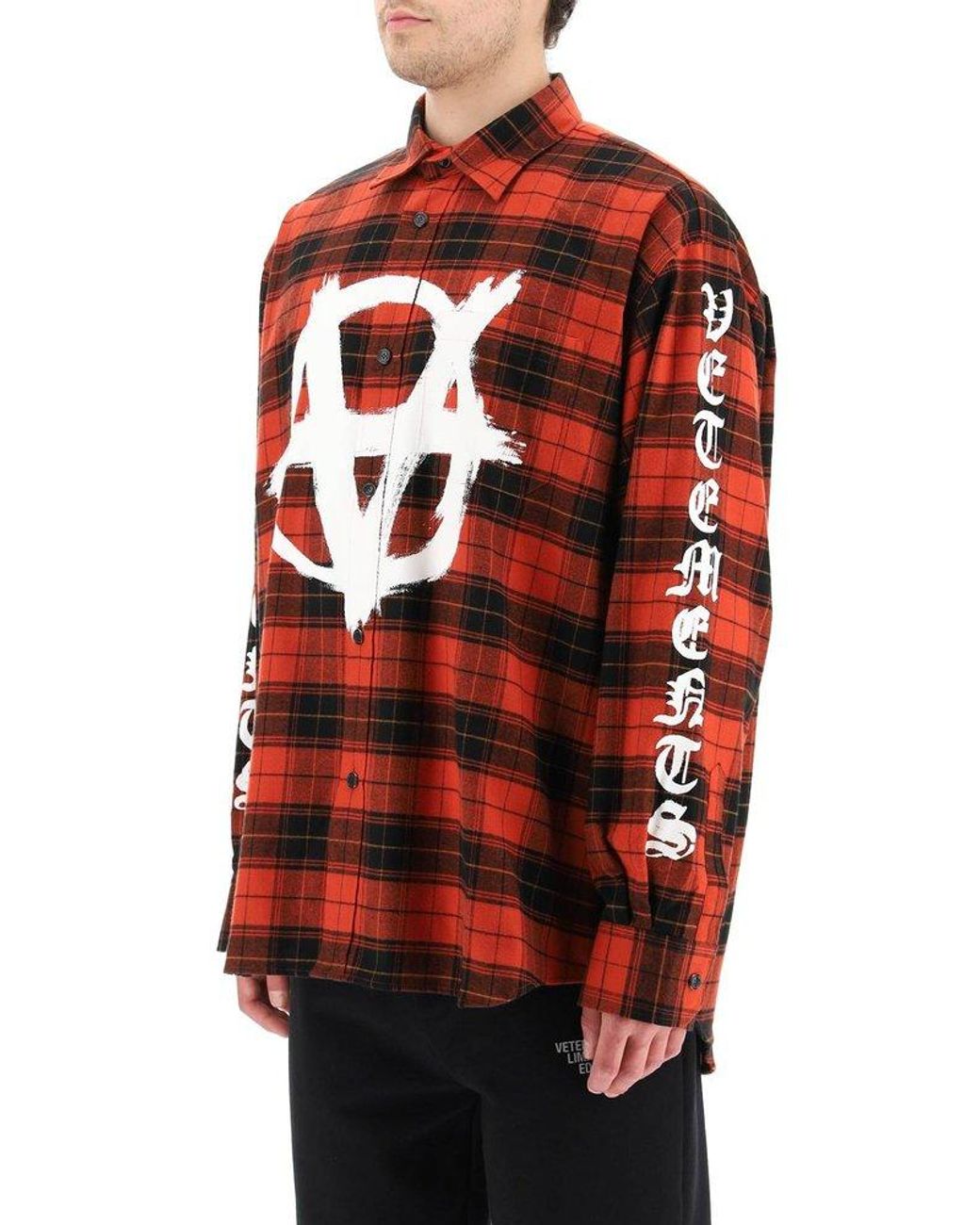 Vetements Anarchy Flannel Shirt in Red for Men | Lyst