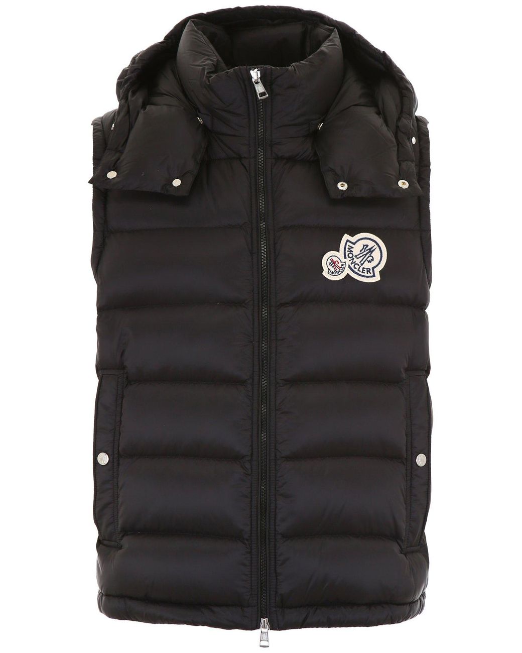 Black moncler body warmer mens 2025