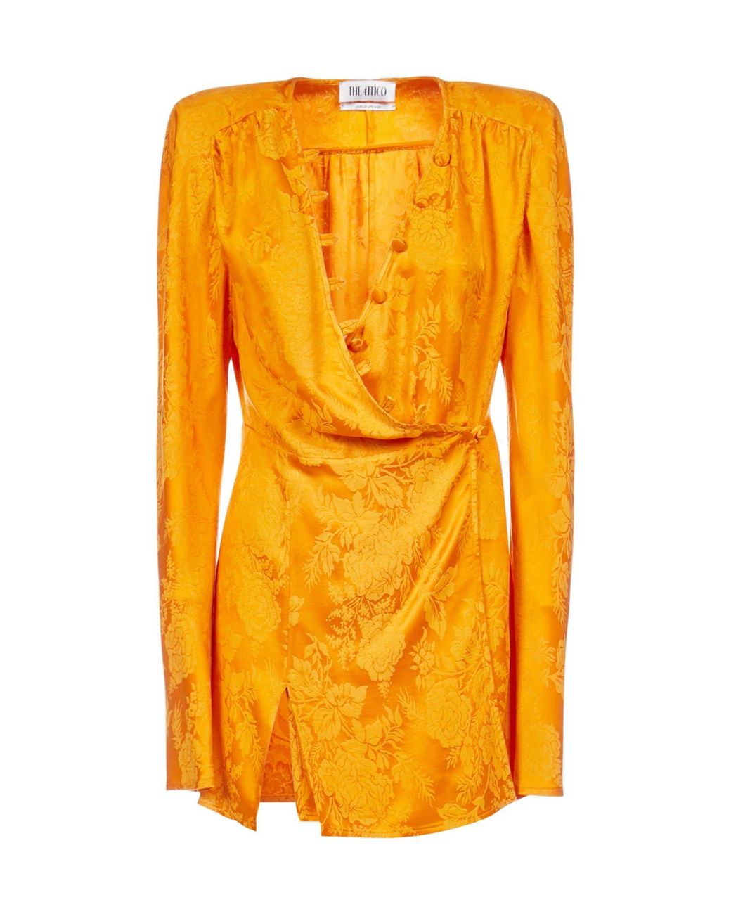The Attico Synthetic Floral Jacquard Dress in Orange | Lyst