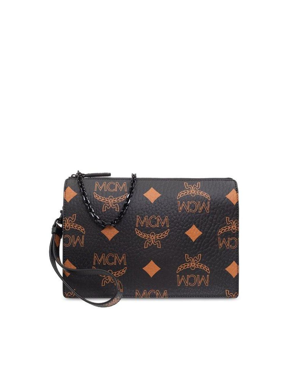 MCM Monogrammed Shoulder Bag in Black Lyst