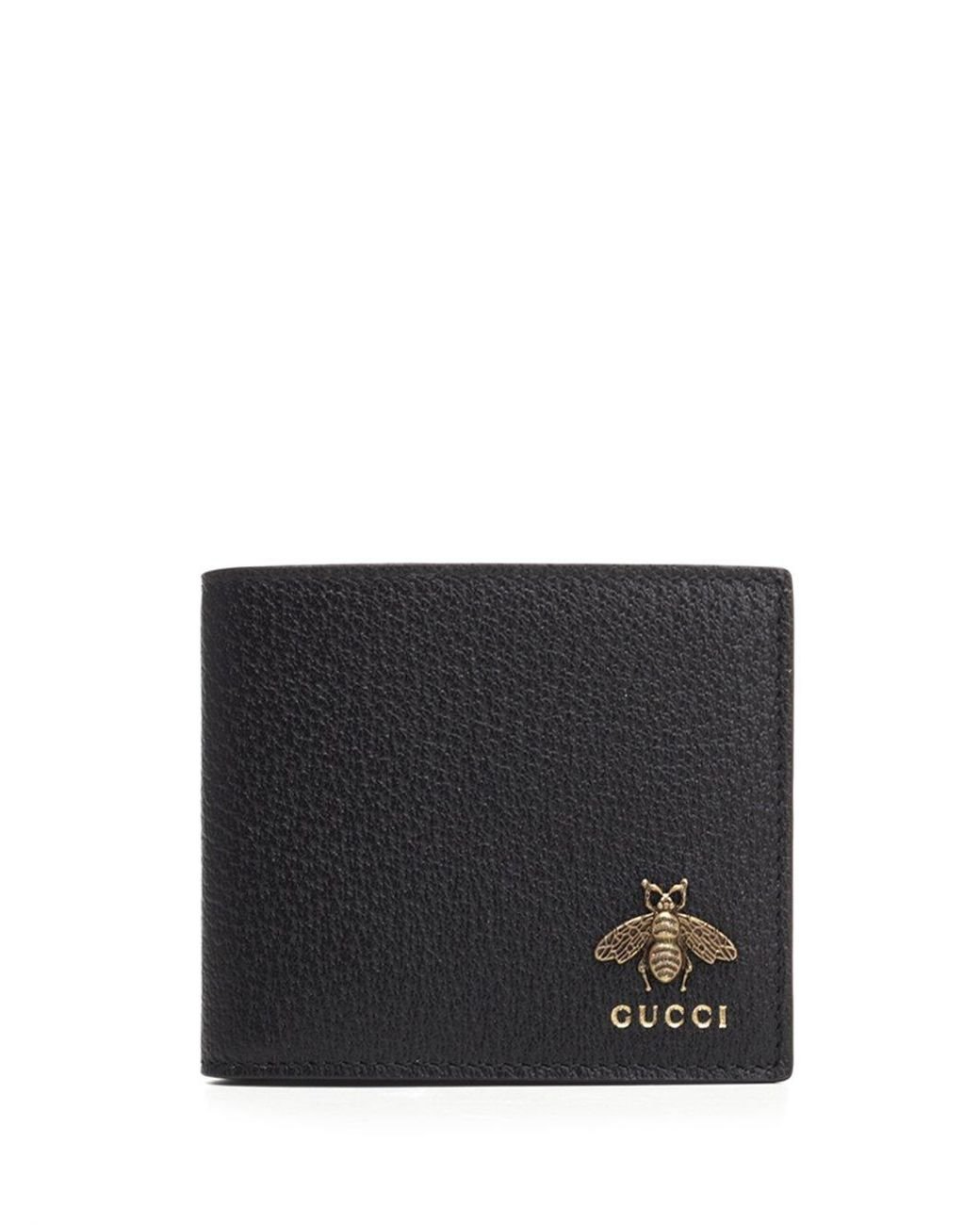 Gucci Bee Logo Wallet in Black for Men | Lyst