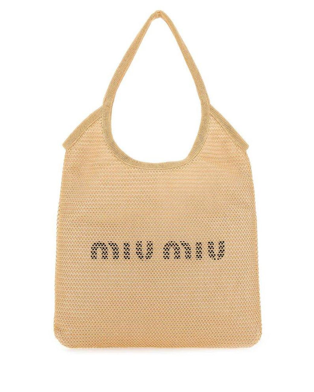 Miu Miu Raffia Handbag in Natural Lyst