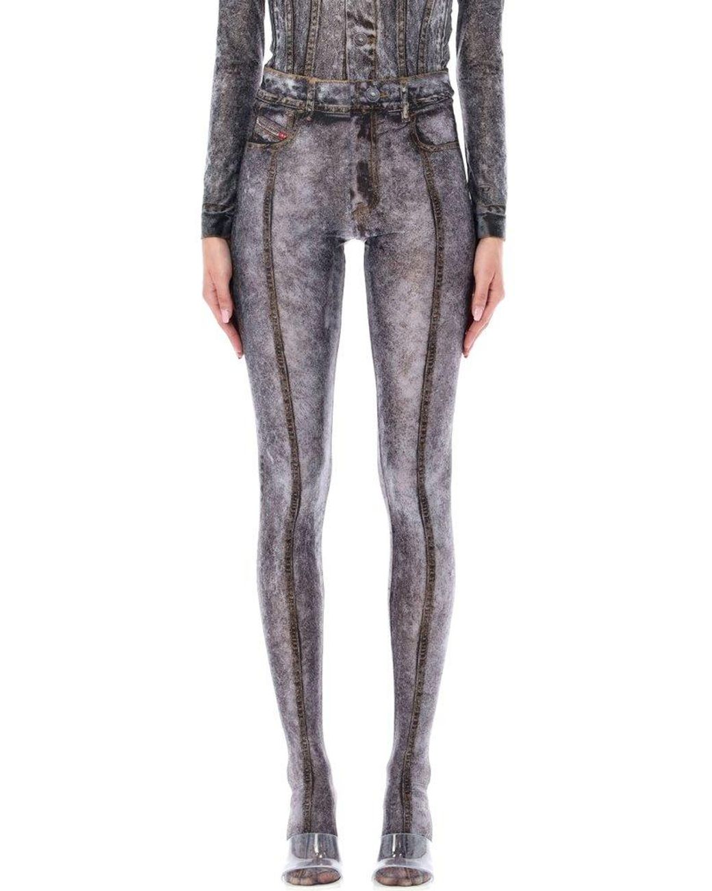 DIESEL Tights Leggings in Gray Lyst