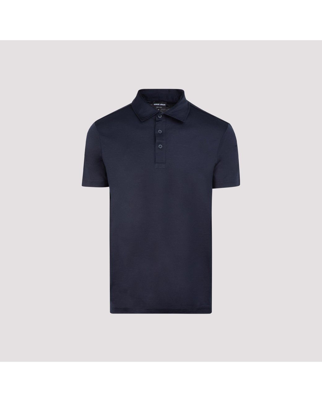 Giorgio Armani Silk Short-sleeve Polo Shirt in Blue for Men - Lyst