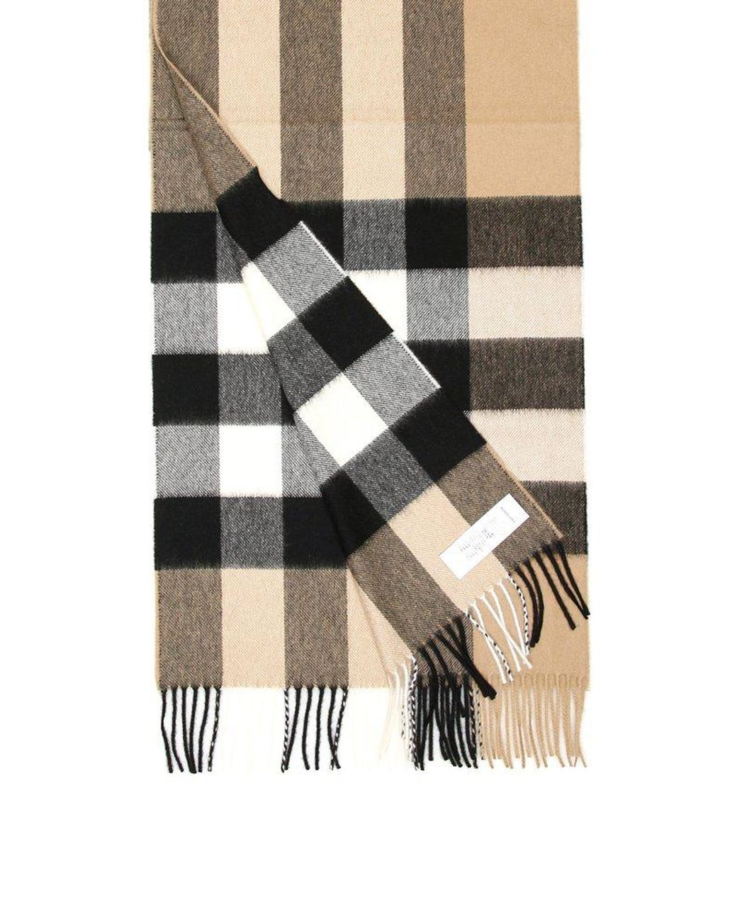 Burberry Half Mega Check Cashmere Scarf | Lyst