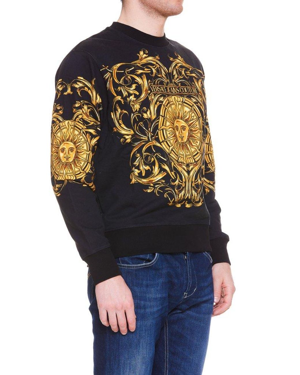 Versace Jeans Couture Garland Sun Sweatshirt in Black for Men | Lyst