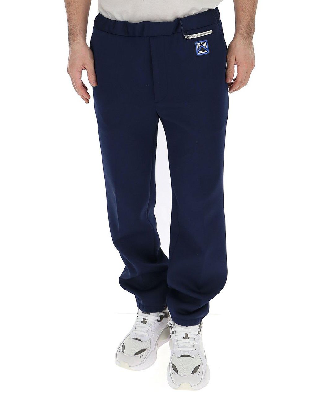 prada rubber cuff jogger pants
