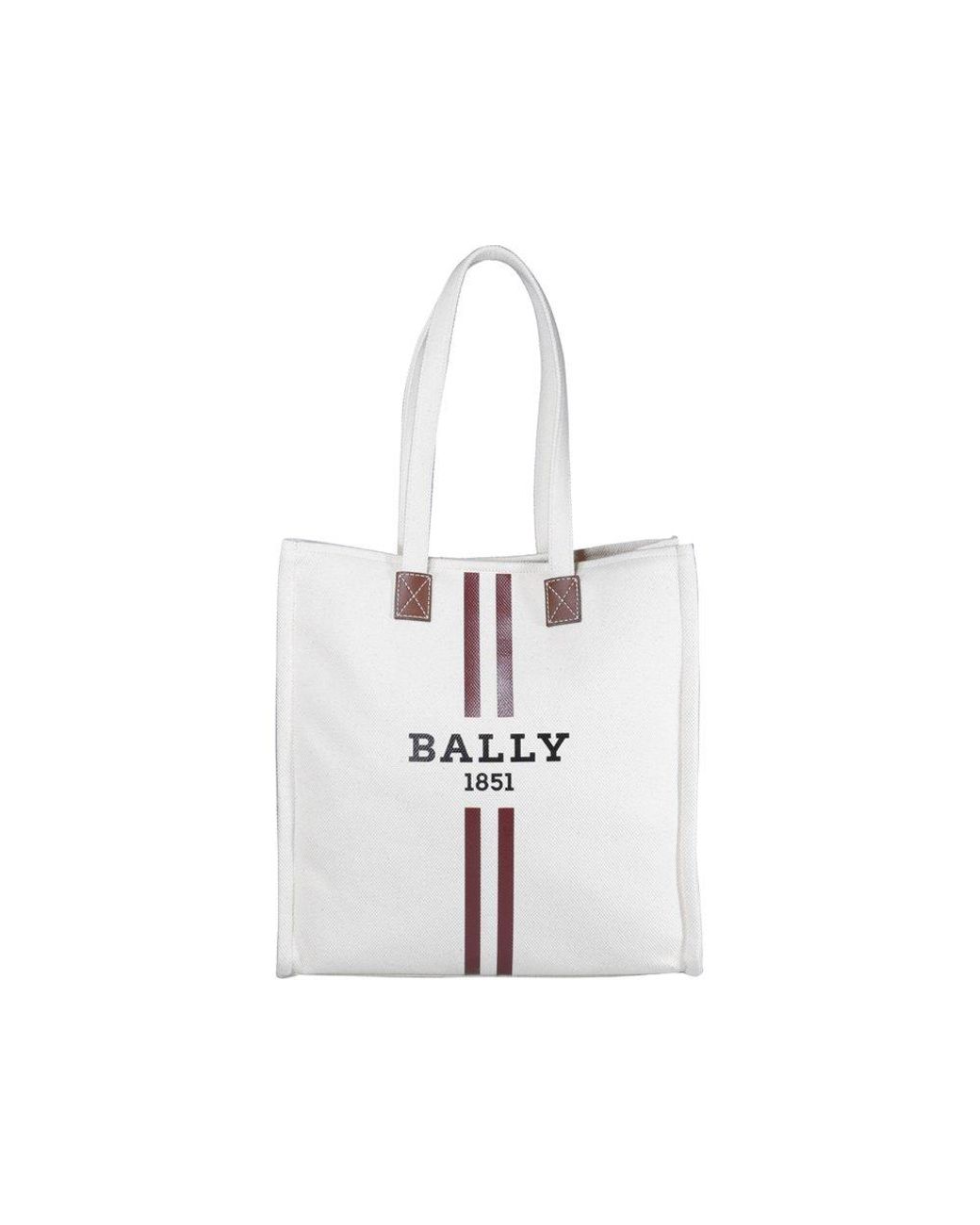 Bally Crystalia Logo Printed Tote Bag in White | Lyst