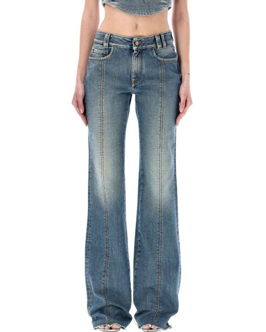 High-rise flared jeans in blue - Alessandra Rich
