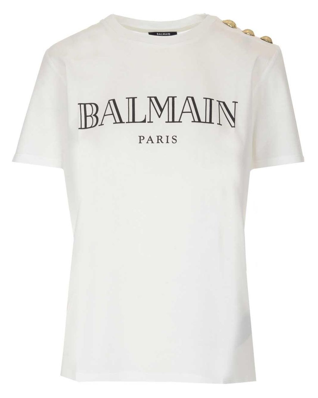 Balmain Cotton Logo T-shirt in White - Lyst