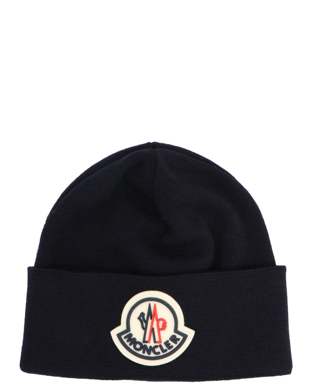 Moncler Wool Oversized Logo Beanie in 