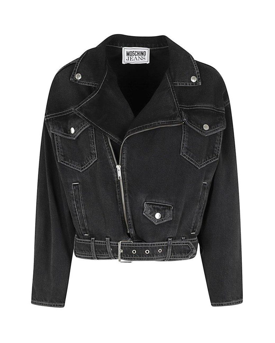 Black jean moto jacket sale