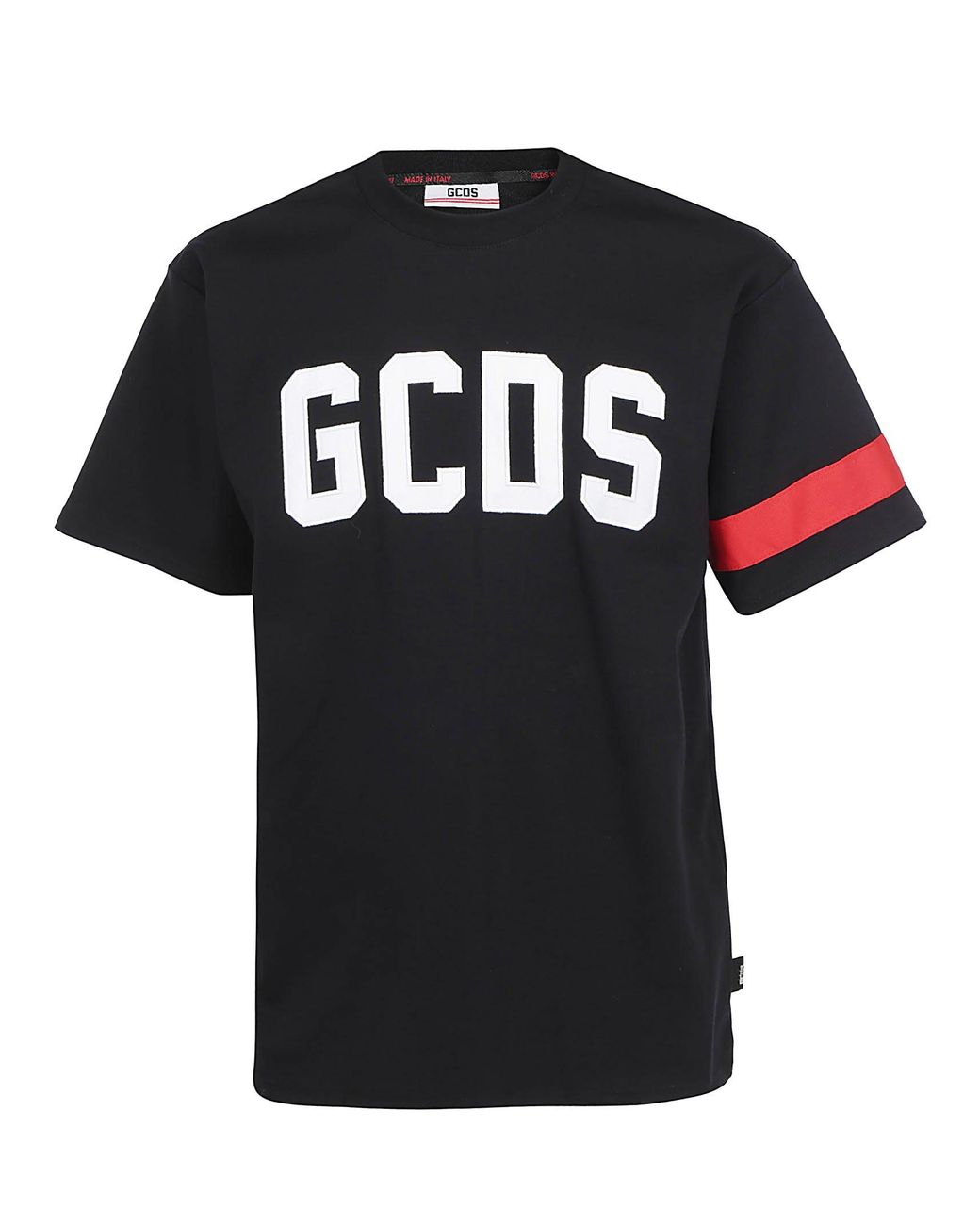 Gcds Cotton Logo Embroidered T-shirt in Black for Men - Lyst