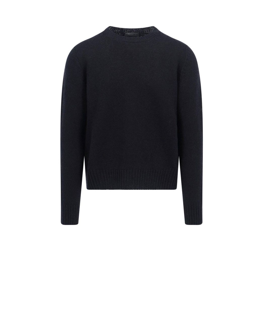 Prada Wool Crewneck Knitted Sweater in Black for Men Lyst