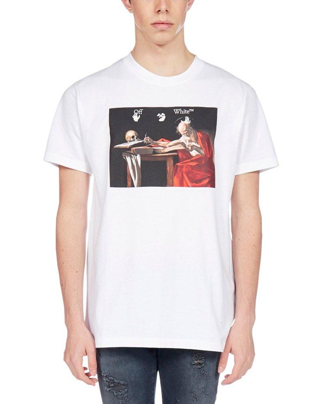 Off-White c/o Virgil Abloh Caravaggio Printed T-shirt in Off-White c/o Virgil Abloh Caravaggio Printed T-shirt in