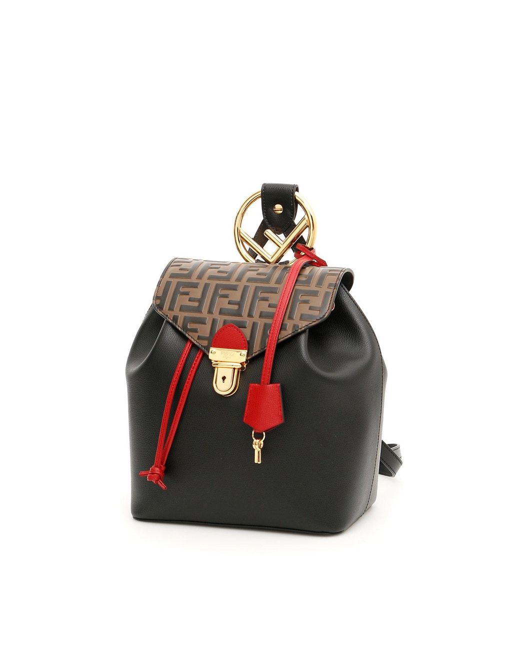 Fendi Cruise Double f Logo Leather Backpack Lyst