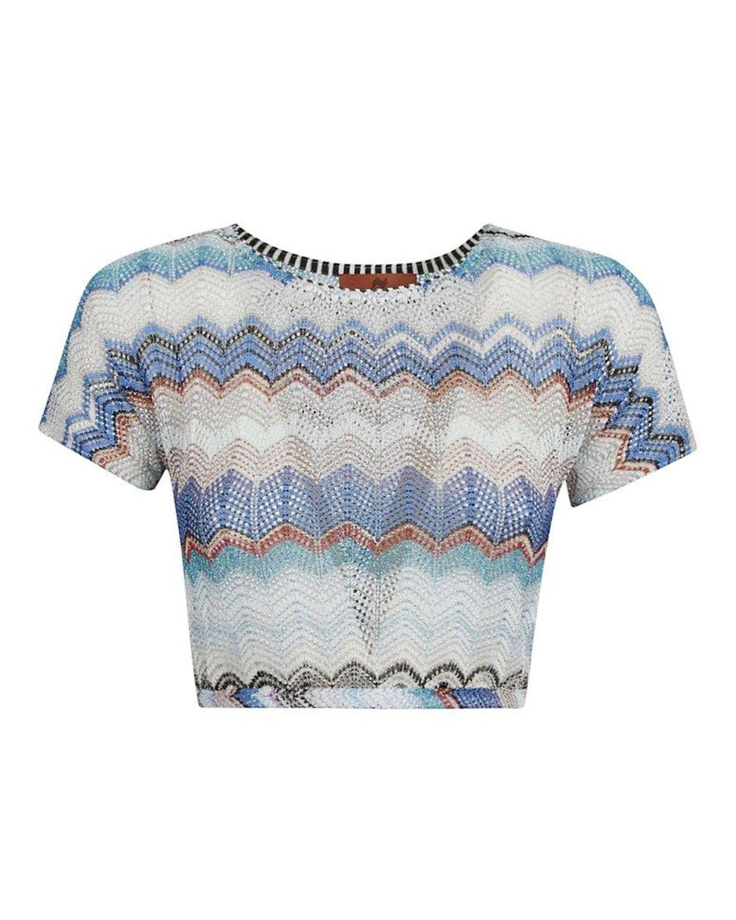 Missoni ZigZag Stripe Patterned Cropped Top in Blue Lyst