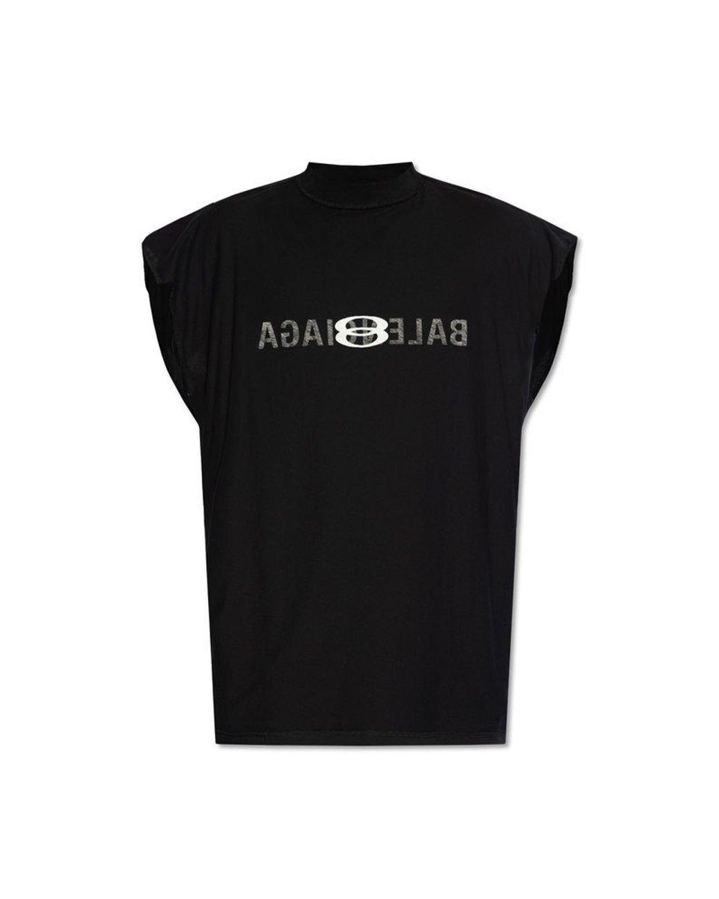 【関税＆送料込み】Balenciaga T-Shirts & Tank Tops balenciaga-Black-Logo-Printed-