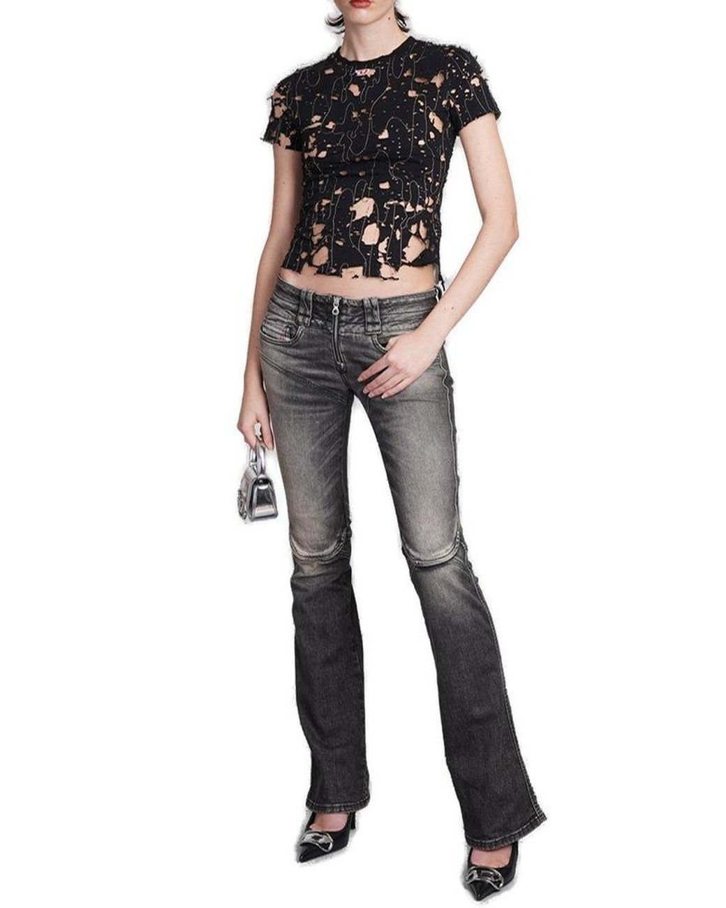 DIESEL Belthy 0jgal Panelled Bootcut Jeans in Gray | Lyst DIESEL Belthy 0jgal Panelled Bootcut Jeans in Gray | Lyst