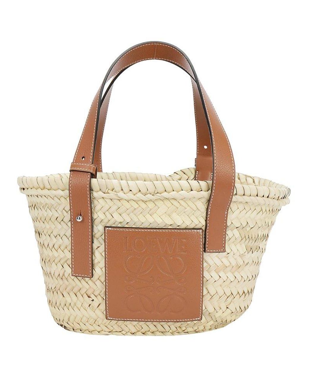 Loewe Leather Basket Anagram Tote Bag in Beige (Natural) | Lyst