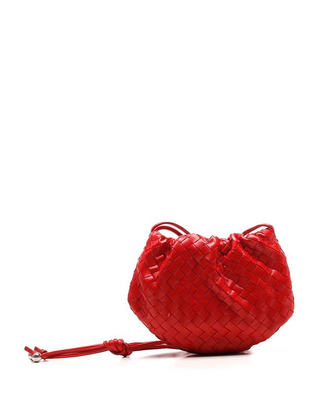 Bottega Leather The Mini Bulb Shoulder Bag in Red Lyst
