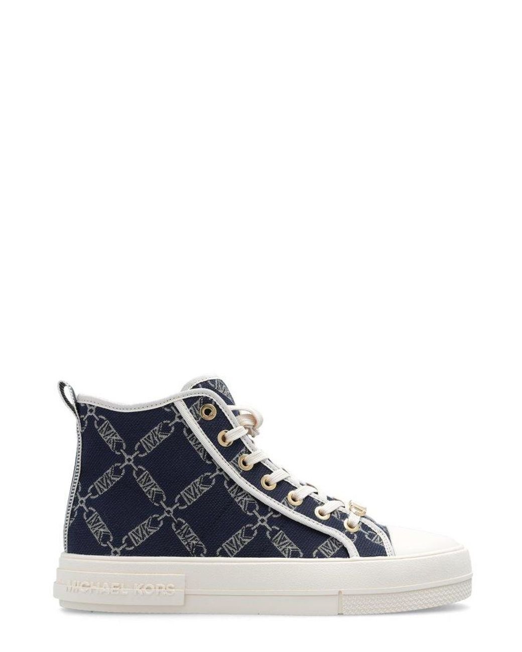 MICHAEL Michael Kors Evy Empire Logo Jacquard High-top Sneaker in Blue ...