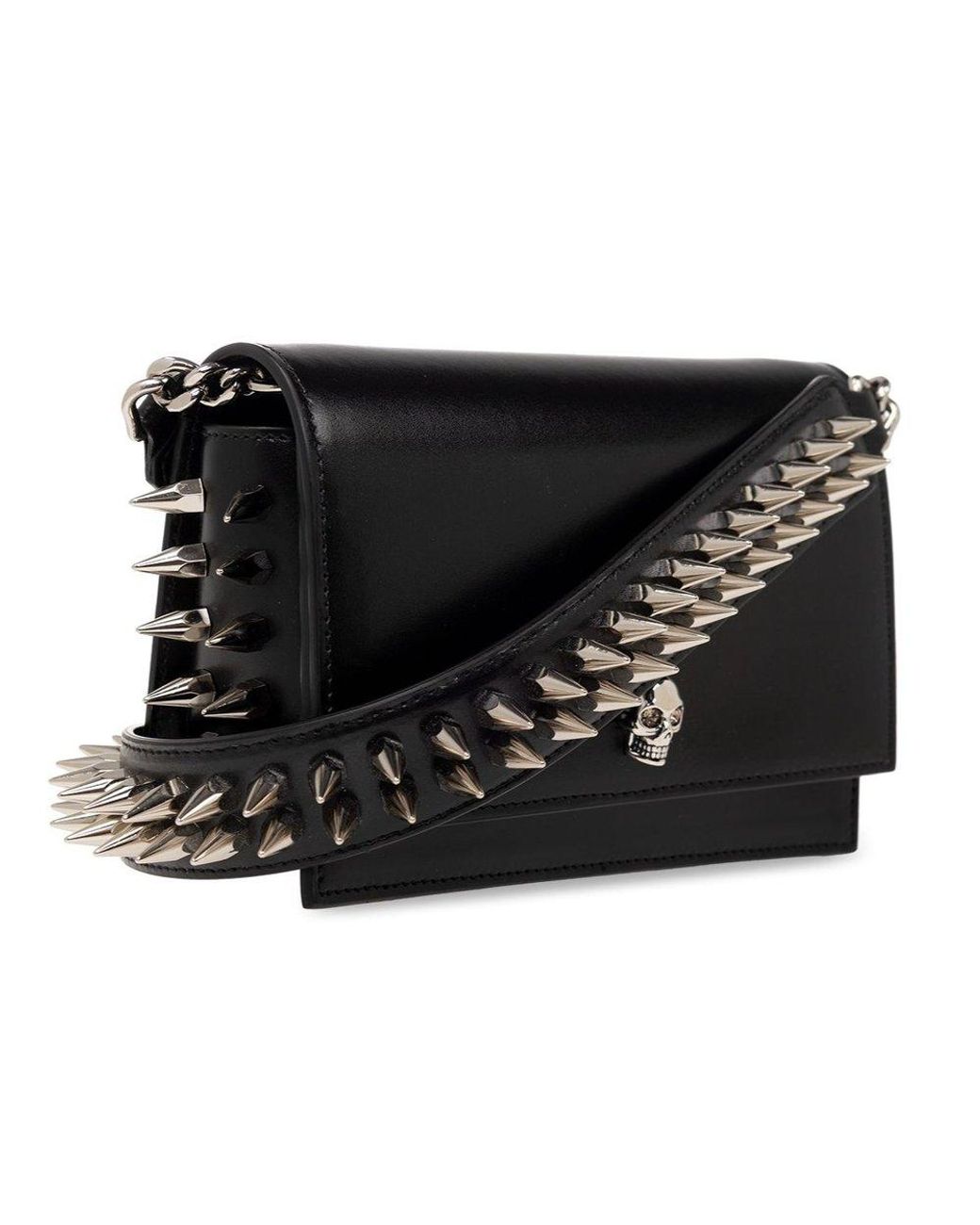 McQueen 'Biker Skull Small' Shoulder Bag in Black | Lyst