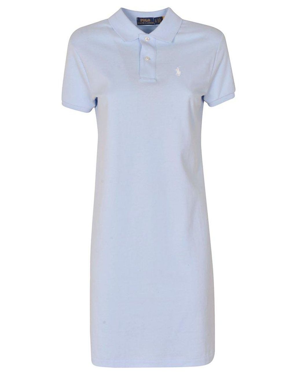 Ralph Lauren Polo Logo Embroidered Short Sleeved Polo Dress in Blue | Lyst