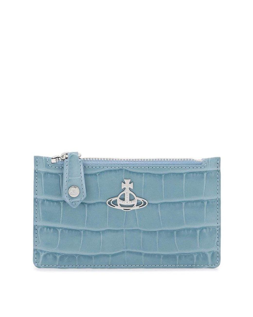 Vivienne Westwood Embossed Crocodile Leather Card in Blue | Lyst