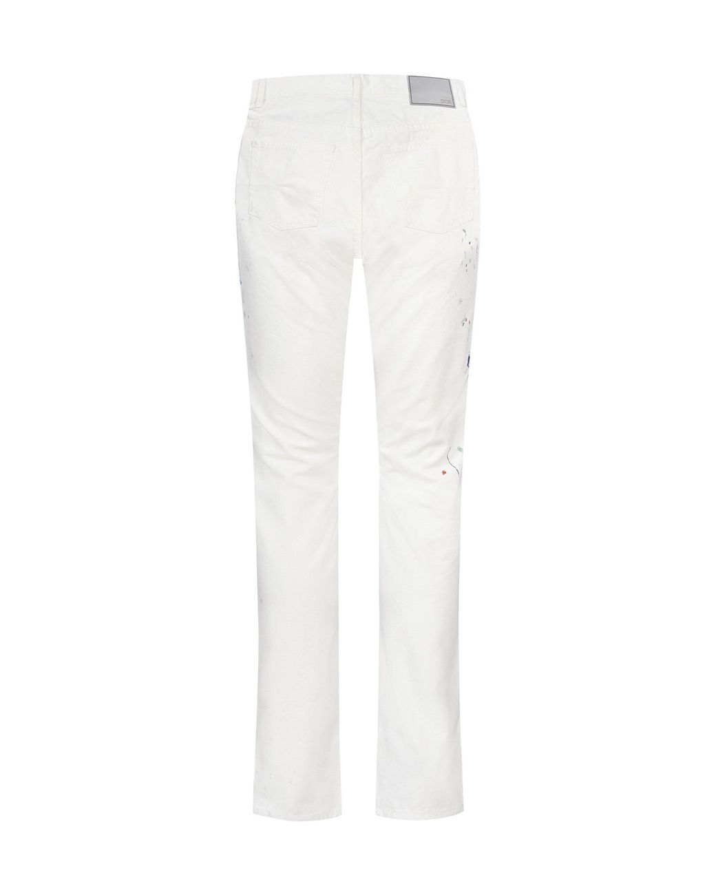Dior Denim Paint Splatter Slim-fit Jeans in White for Men | Lyst
