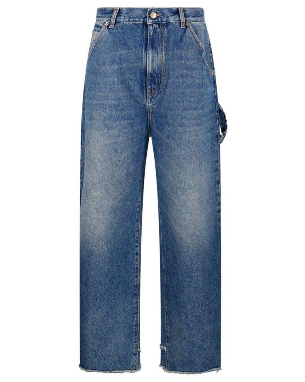 デニム・ジーパン DARKPARK LISA CHAIN LOOSE FIT CARPENTER DENIM Blue Lisa Chain Adorned Loose Fit Carpenter Jeans by