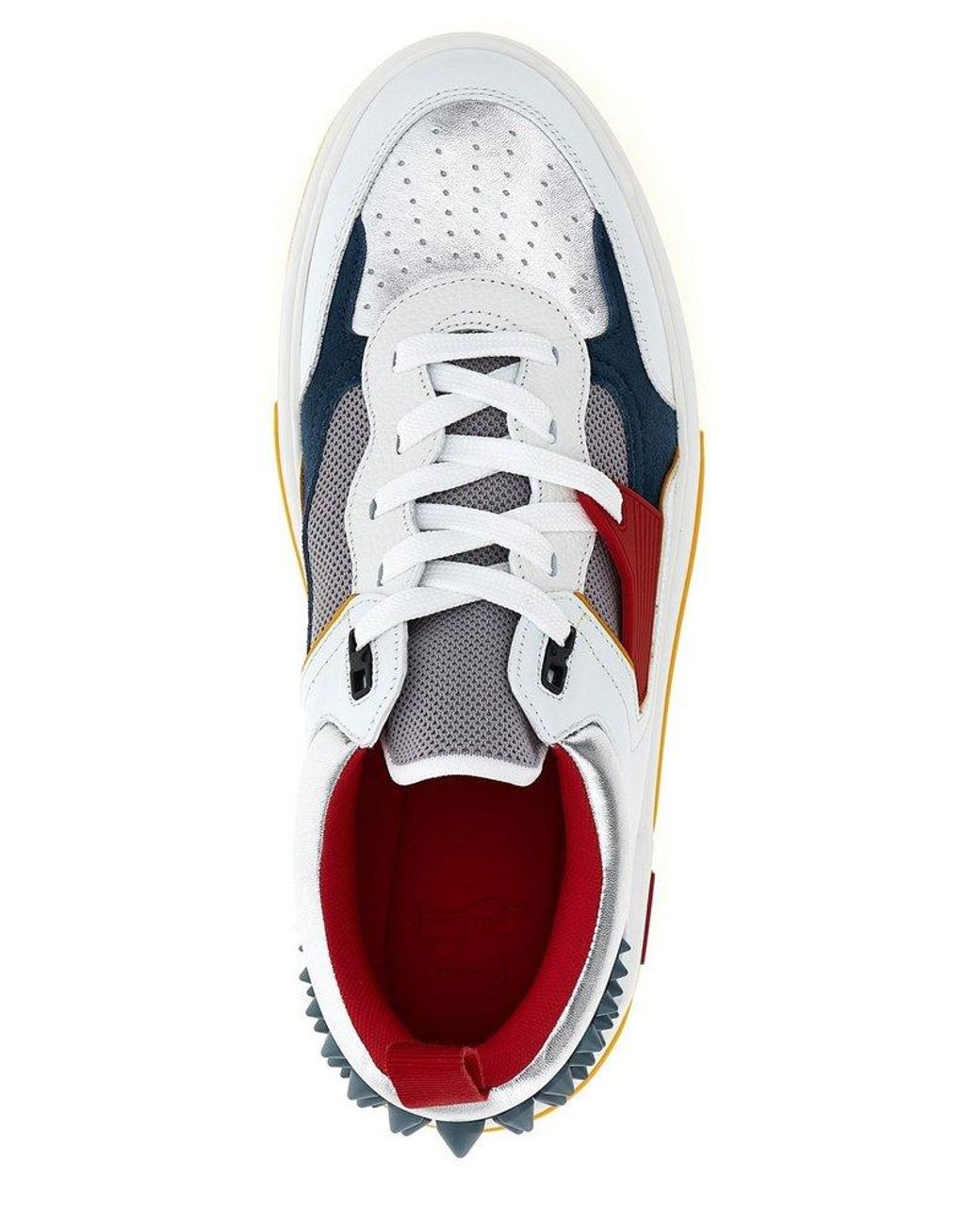 Christian Louboutin Astroloubi Spiked Leather and Mesh Sneakers