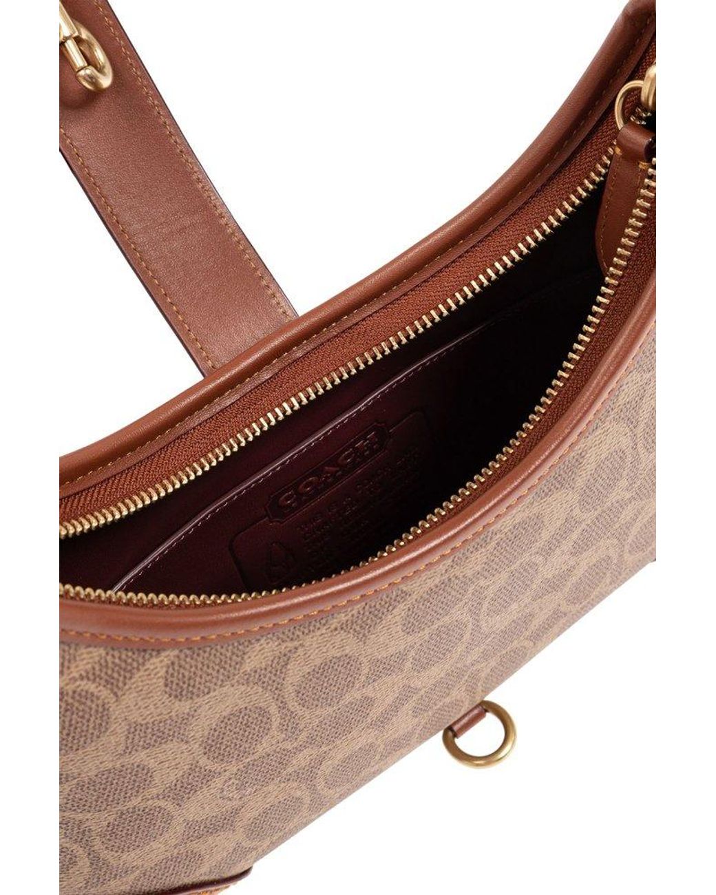 ショルダーバッグ・ポシェット Coach Signature Hamptons Hobo Bag - Coach - Canvas - Brown Brown 